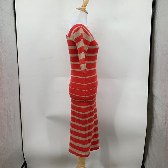 Tracy Reese Dress Women S Small Striped Asymmetric Neck Silk Blend Sweater Knit - Picture 4 of 12